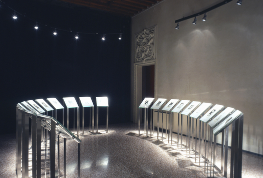 View of the 'gironi' where the Divina Commedia incisions are exhibited (Photo by Marco Zanta)